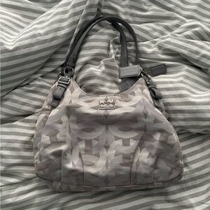 Coach Silver and Gray Shoulder Bag
